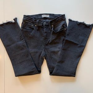Madewell Cali-Demi, black/charcoal wash, raw hem